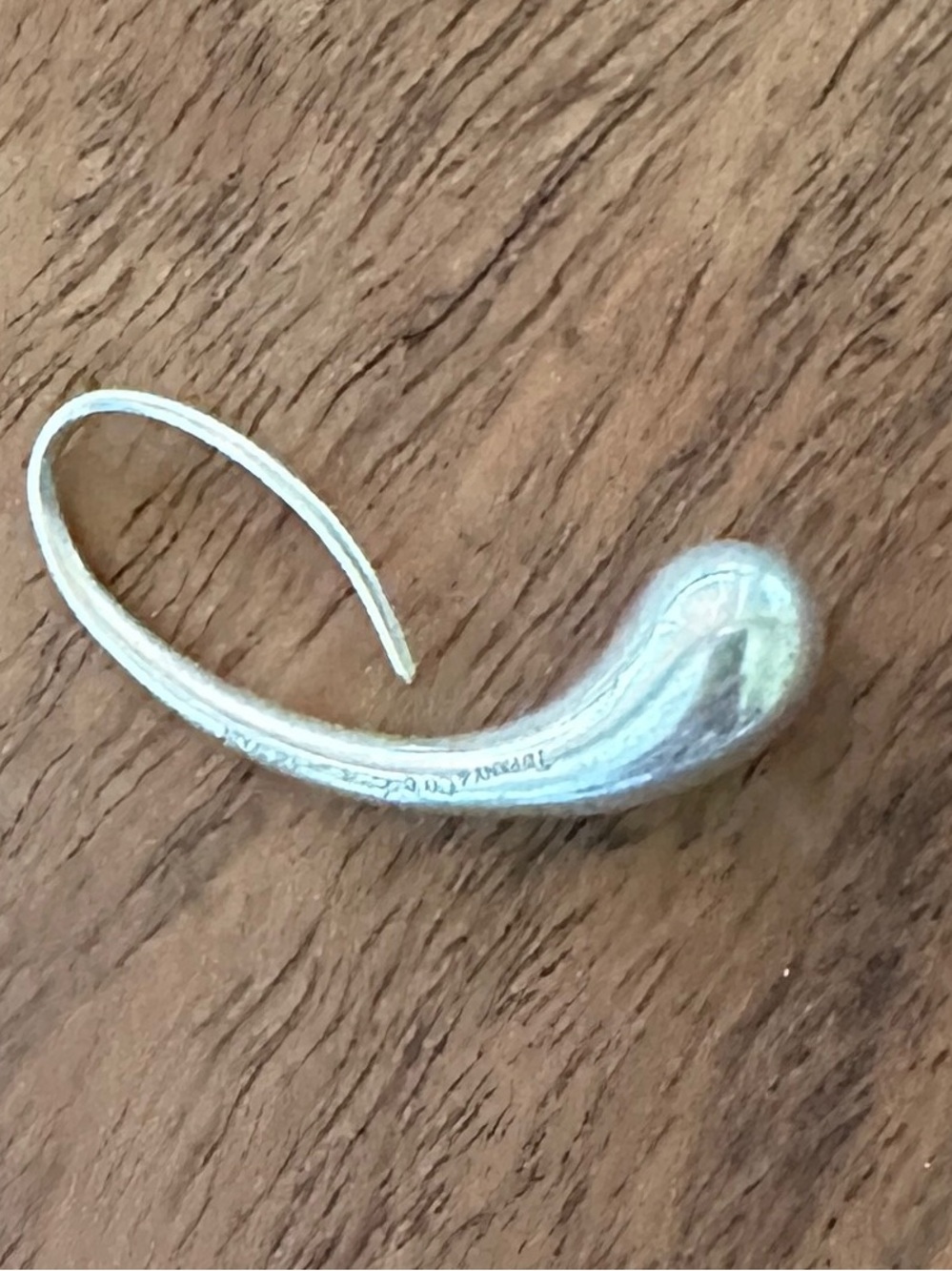 Tiffany & Co Silver Elsa Peretti Teardrop Hook Replacement Earring - Picture 3 of 5